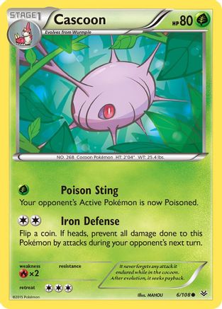 Cascoon 6/108 - XY  Roaring Skies - Poke-Collect