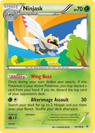 Ninjask 10/108 - XY  Roaring Skies Reverse Holofoil - Poke-Collect