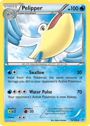 Pelipper 19/108 - XY  Roaring Skies Reverse Holofoil - Poke-Collect
