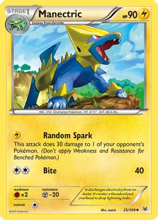 Manectric 25/108 - XY  Roaring Skies Reverse Holofoil - Poke-Collect