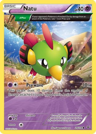 Natu (28 Delta) 28/108 - XY  Roaring Skies Reverse Holofoil - Poke-Collect