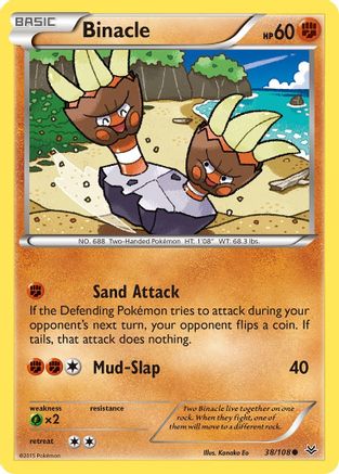 Binacle 38/108 - XY  Roaring Skies Reverse Holofoil - Poke-Collect