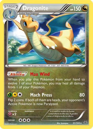 Dragonite (51) 51/108 - XY  Roaring Skies Reverse Holofoil - Poke-Collect