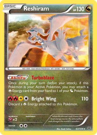 Reshiram 63/108 - XY  Roaring Skies Holofoil - Poke-Collect