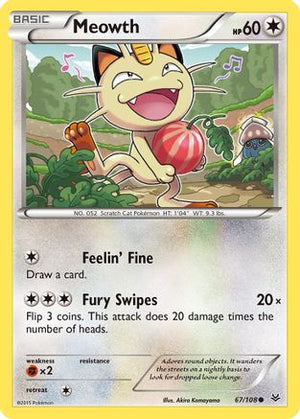 Meowth 67/108 - XY  Roaring Skies Reverse Holofoil - Poke-Collect