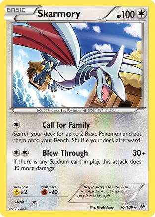 Skarmory 69/108 - XY  Roaring Skies Reverse Holofoil - Poke-Collect