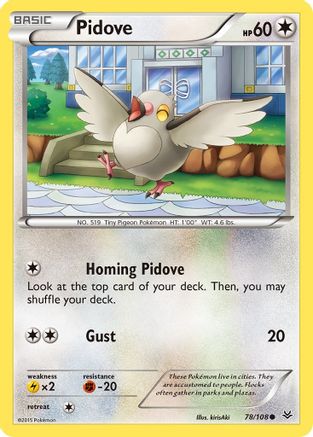 Pidove 78/108 - XY  Roaring Skies Reverse Holofoil - Poke-Collect