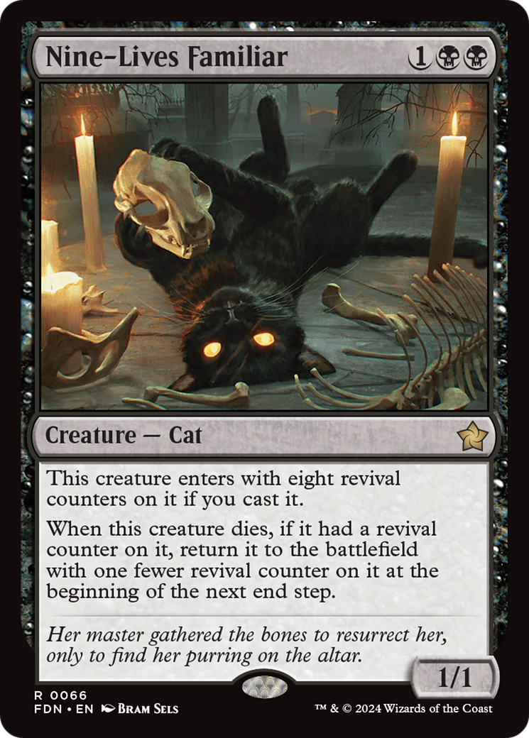 Nine-Lives Familiar (FDN-066) - Foundations Foil - Poke-Collect
