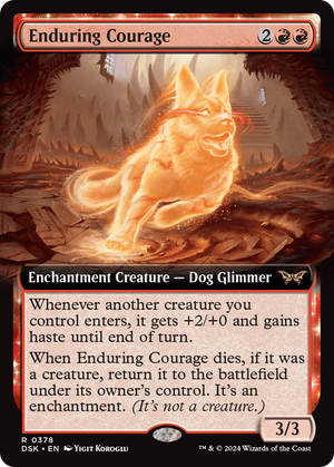 Enduring Courage (DSK-378) - Duskmourn: House of Horror: (Extended Art, enchantment) Foil - Poke-Collect