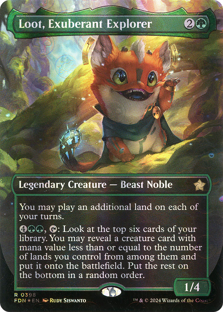Loot, Exuberant Explorer (FDN-398) - Foundations (Borderless) Foil - Poke-Collect