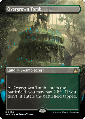 Overgrown Tomb (Borderless) (RVR-296) - Ravnica Remastered (Borderless) - Poke-Collect