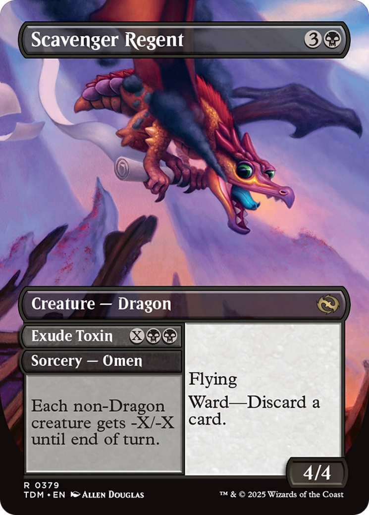 Scavenger Regent // Exude Toxin // Scavenger Regent (TDM-379) - Tarkir: Dragonstorm (Borderless) Foil - Poke-Collect