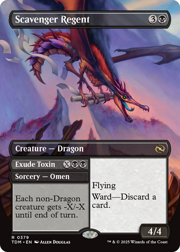 Scavenger Regent // Exude Toxin // Scavenger Regent (TDM-379) - Tarkir: Dragonstorm (Borderless) Foil - Poke-Collect