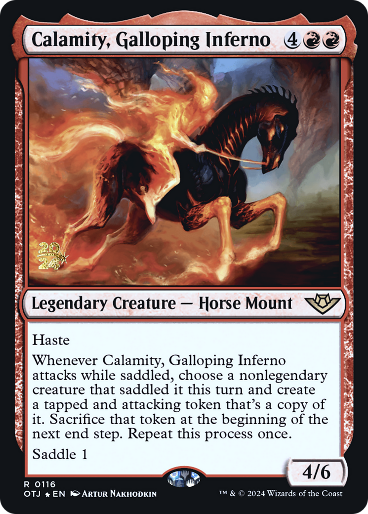 Calamity, Galloping Inferno (PRE-116) - Outlaws of Thunder Junction Promos Foil - Poke-Collect