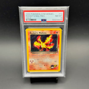 Rocket's Moltres Holo Gym Heroes #12 PSA 8 - Poke-Collect
