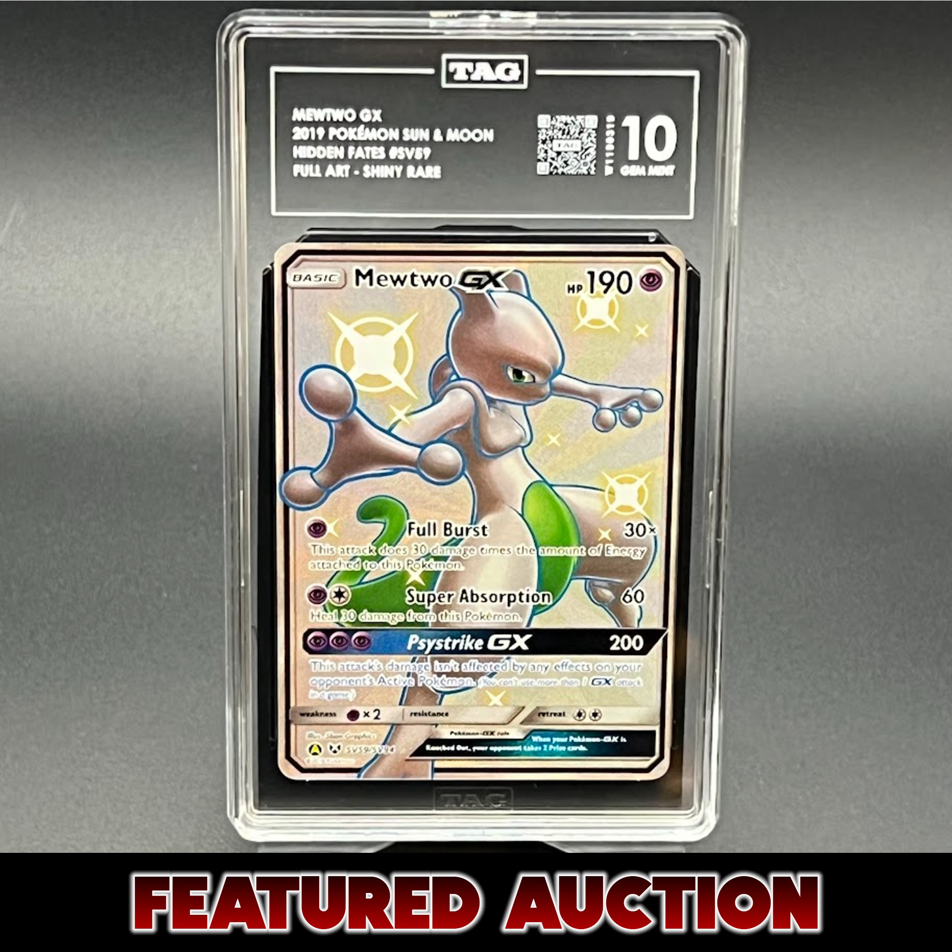 Mewtwo GX - Hidden Fates - TAG 10 - Poke-Collect