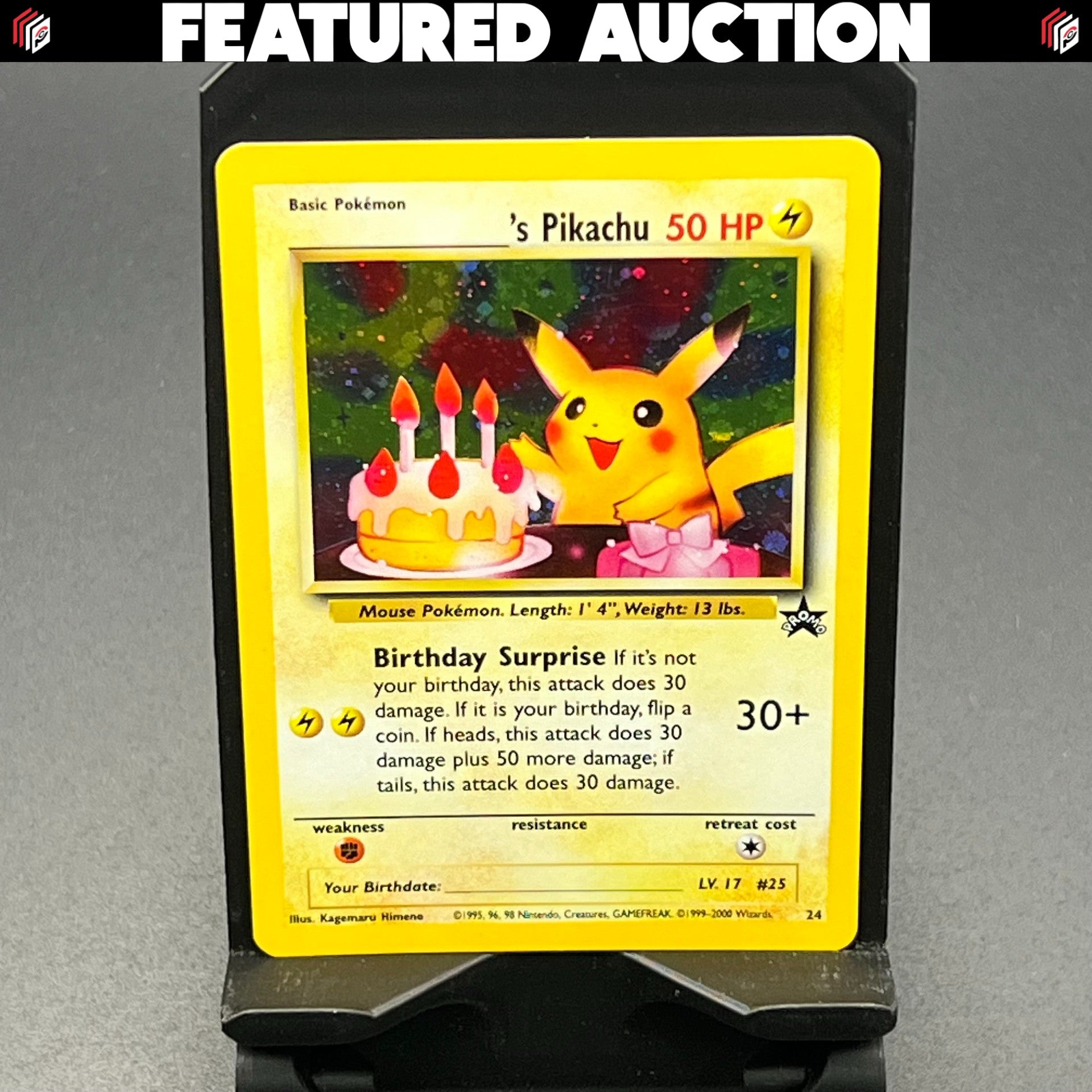 Birthday Pikachu Black Star Promo #24 (MP) - Poke-Collect