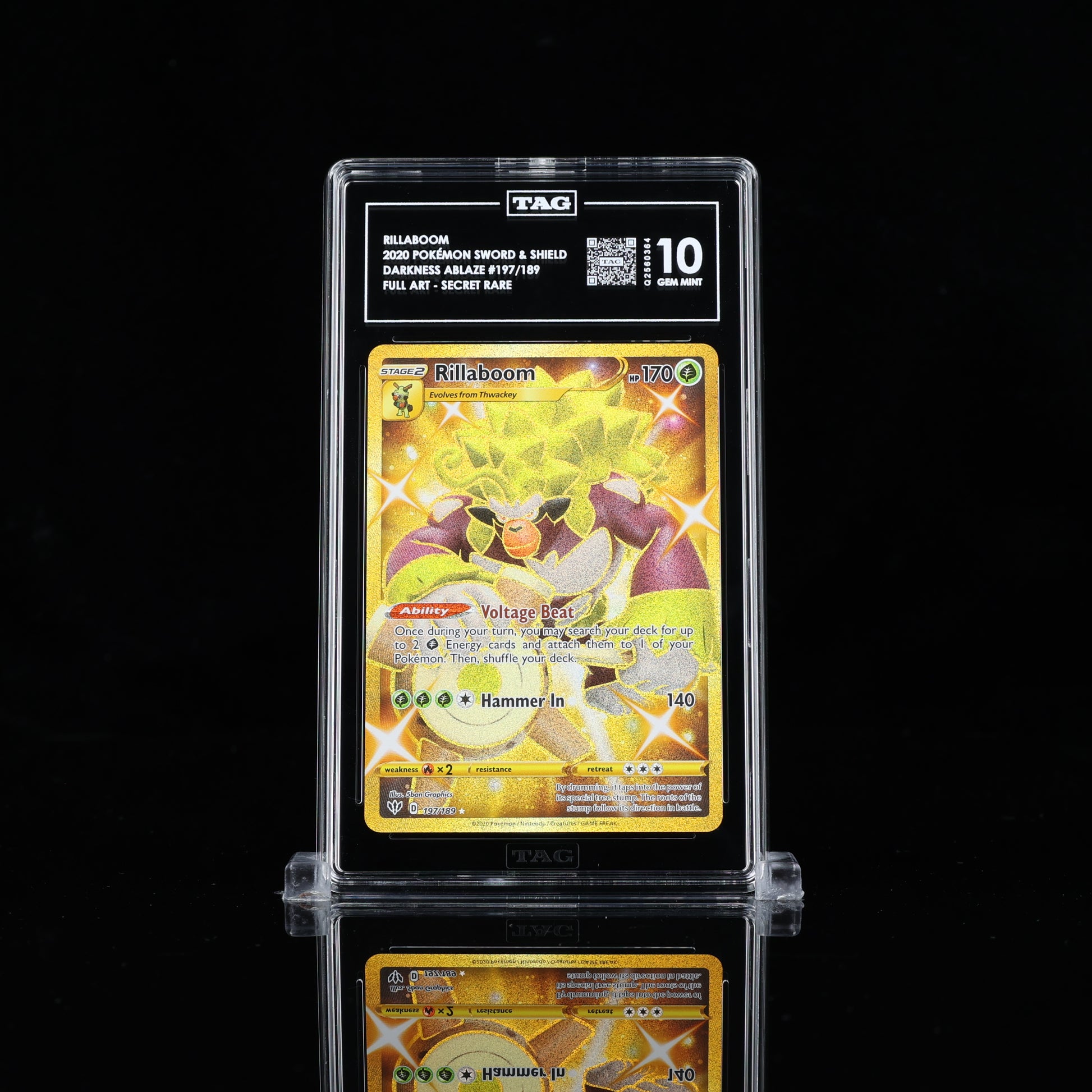 Rillaboom Secret Rare Darkness Ablaze 197/189 TAG Gem Mint 10 - Poke-Collect