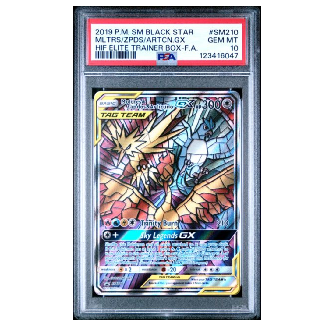 Moltres & Zapdos & Articuno GX Tag Team Promo #SM210 PSA 10 - Poke-Collect