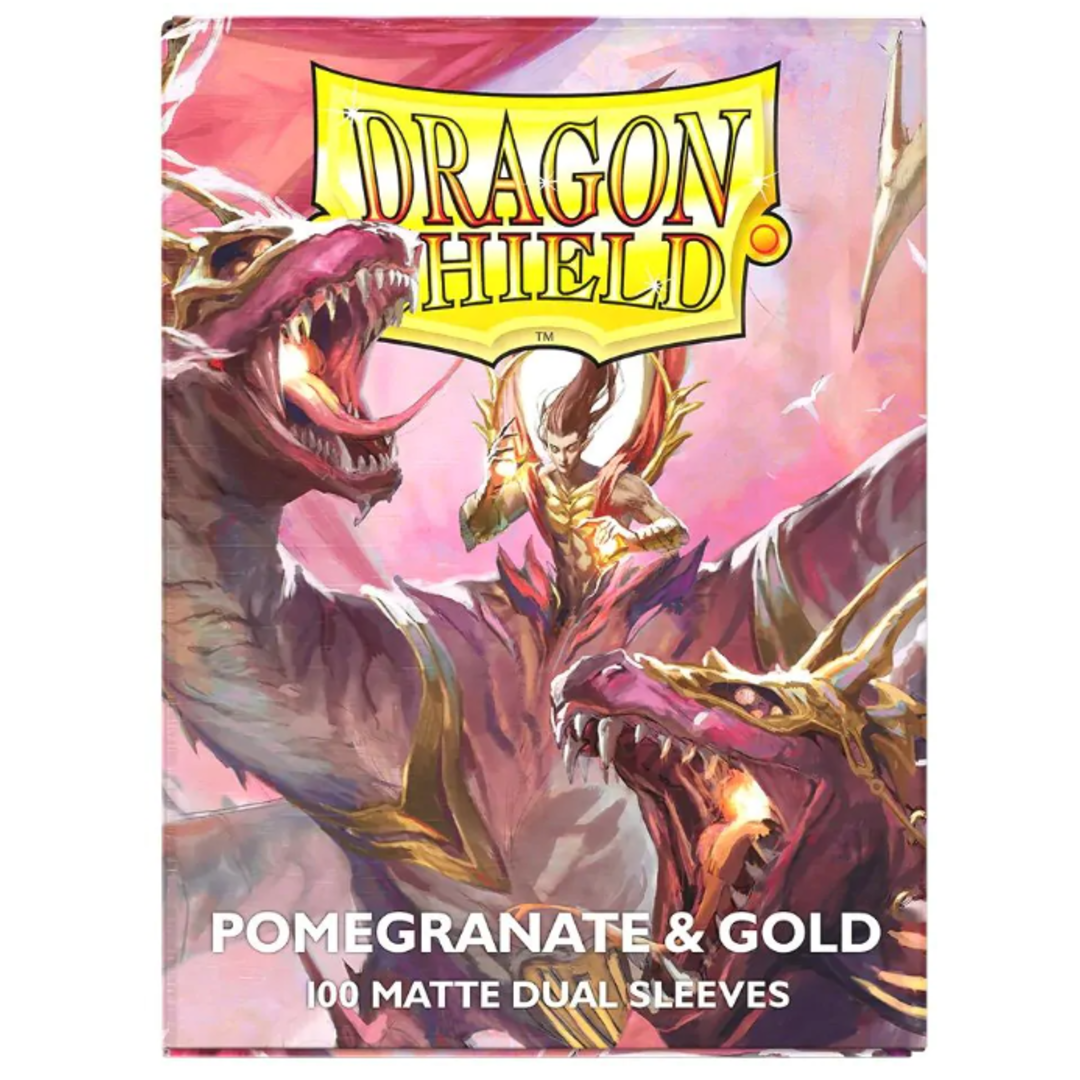 Dragon Shield Sleeves: Standard Matte Dual - POMEGRANATE & GOLD - Poke-Collect