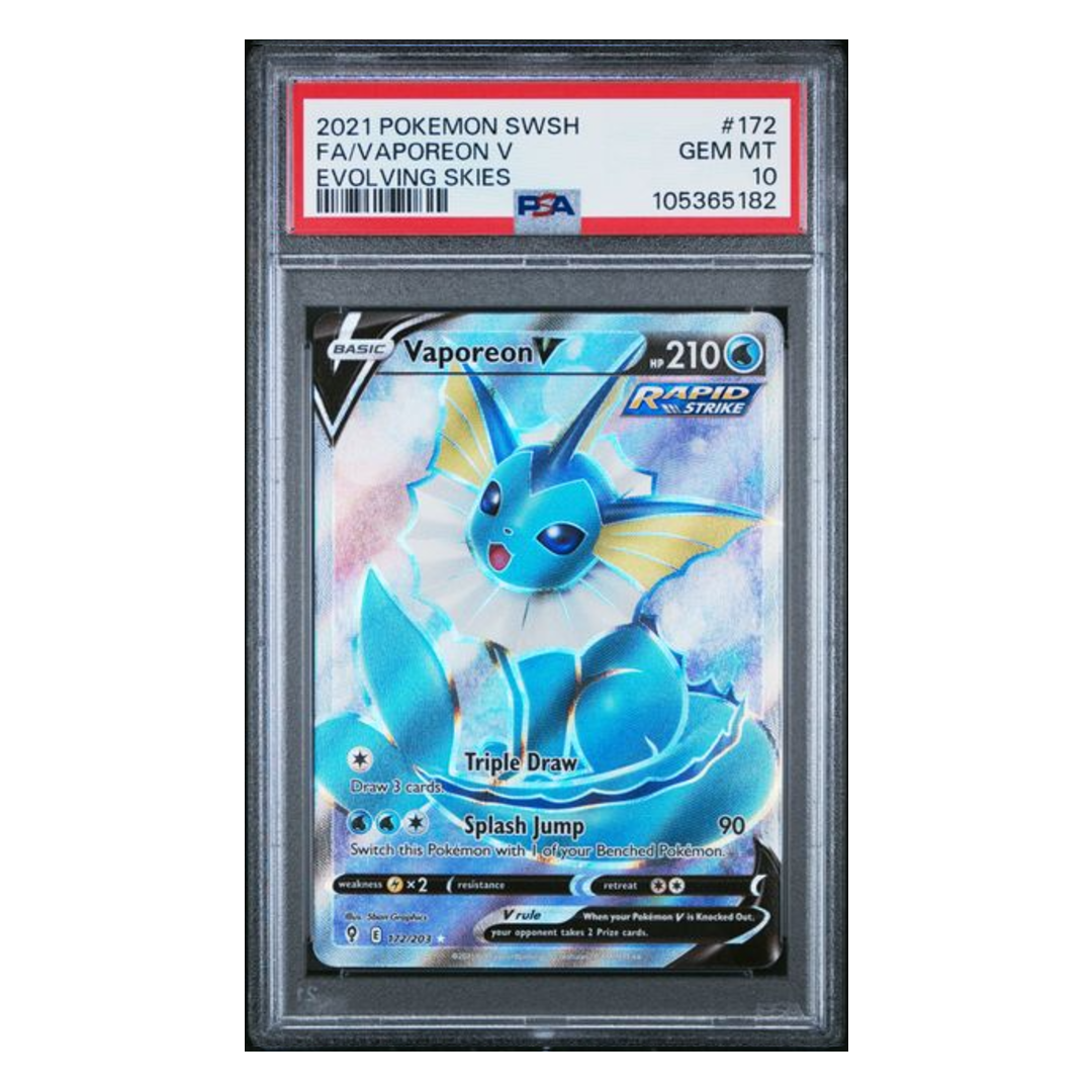 Vaporeon V FA Evolving Skies #172 PSA 10 - Poke-Collect
