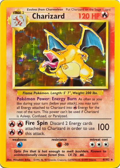 Charizard - 4/102 - Base Set Unlimited Holo Rare front