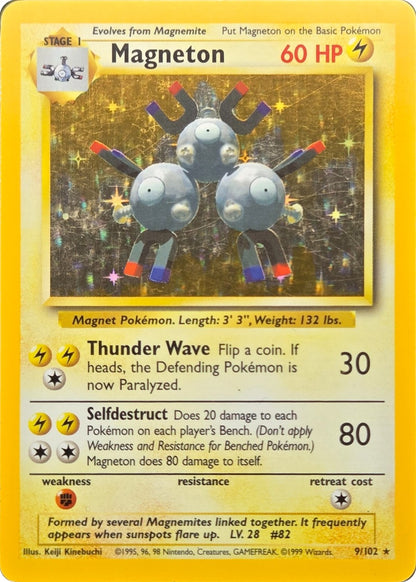 Magneton - 9/102 - Base Set Unlimited Holo Rare front