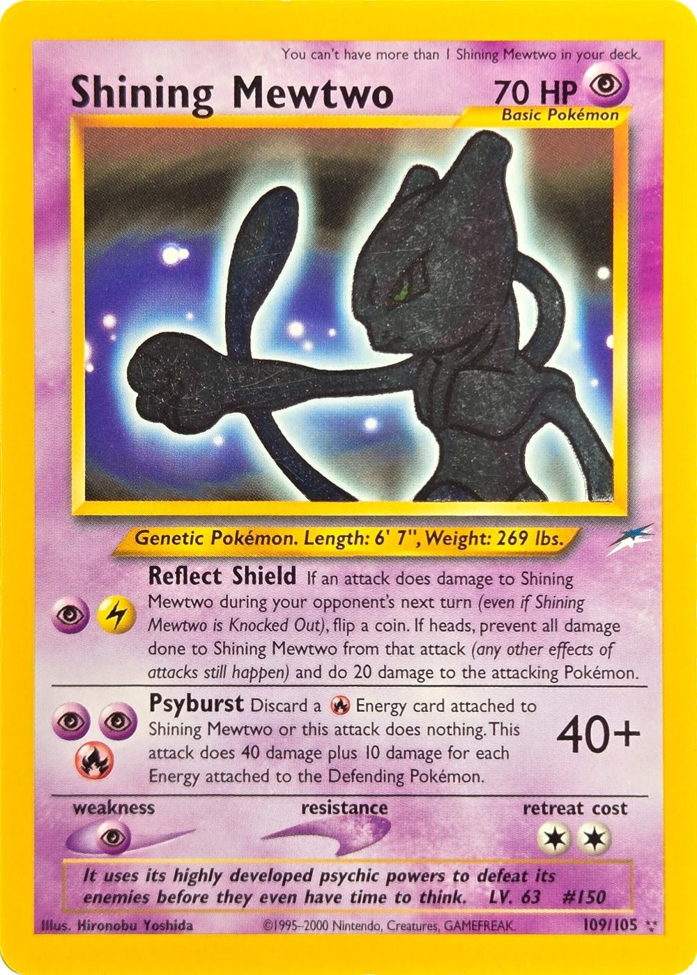 Shining Mewtwo - 109/105 - Neo Destiny Unlimited Shining Holo Rare front