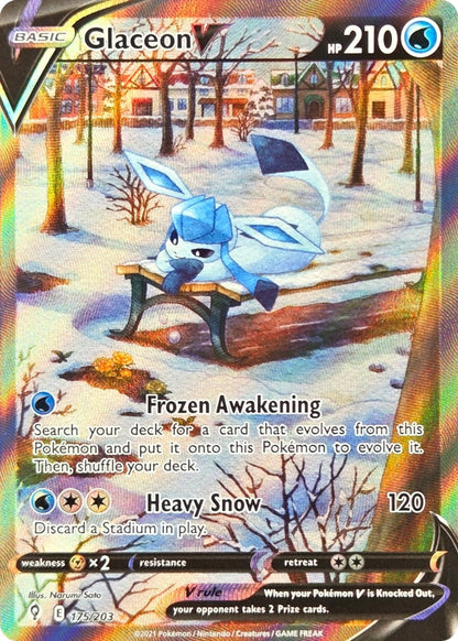 Glaceon V - 175/203 - Evolving Skies Alternate Art Ultra Rare Holo front
