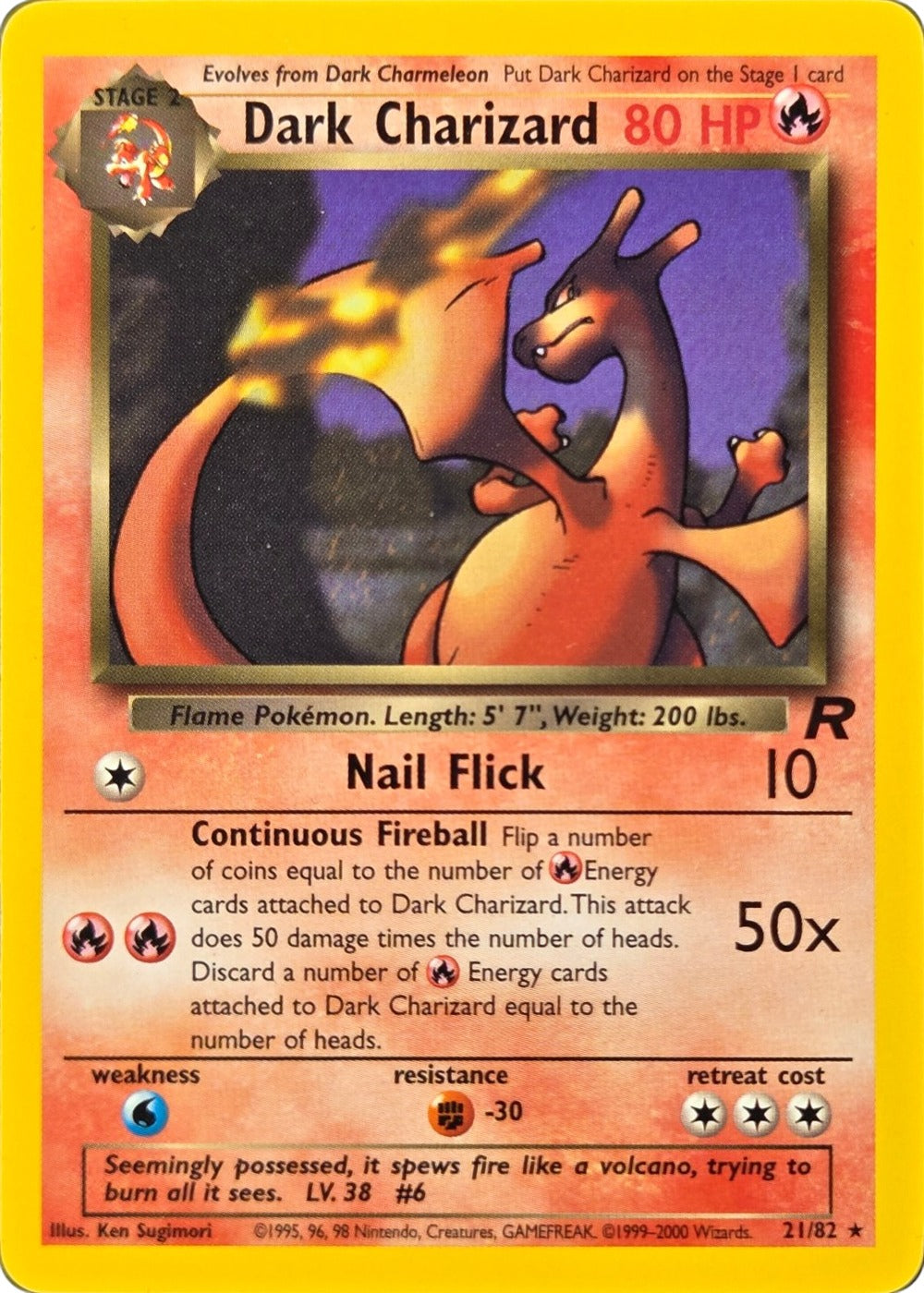 Dark Charizard - 21/82 - Team Rocket Unlimited Rare (Lightly Played) front