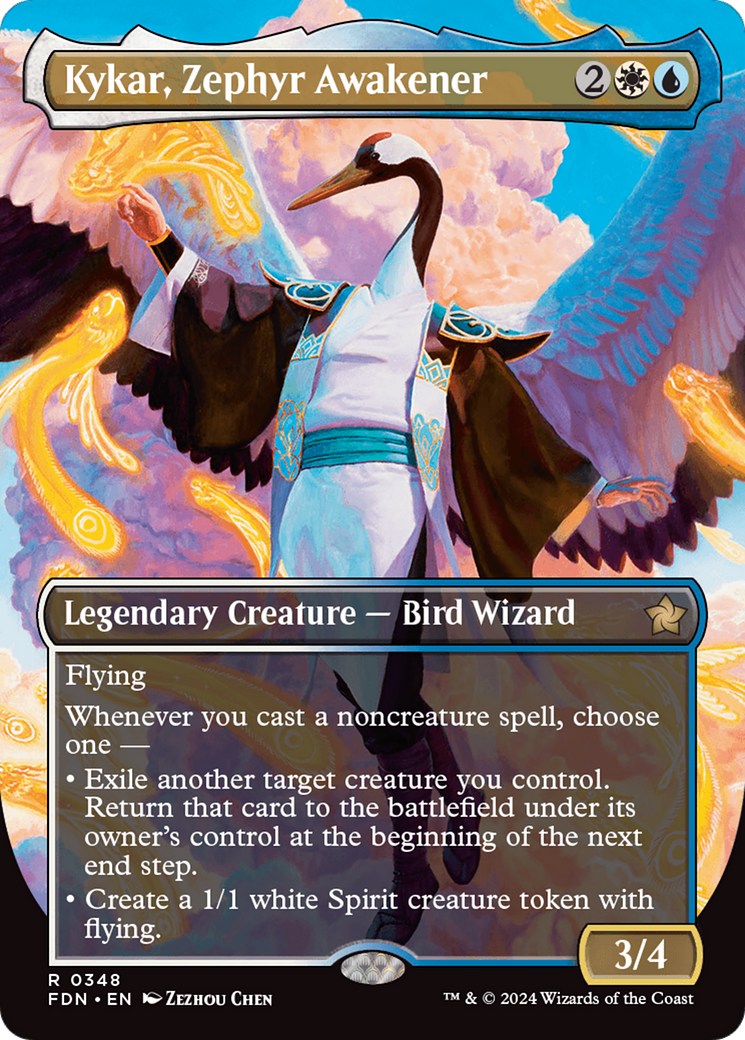 Kykar, Zephyr Awakener (FDN-348) - Foundations (Borderless) Foil - Poke-Collect