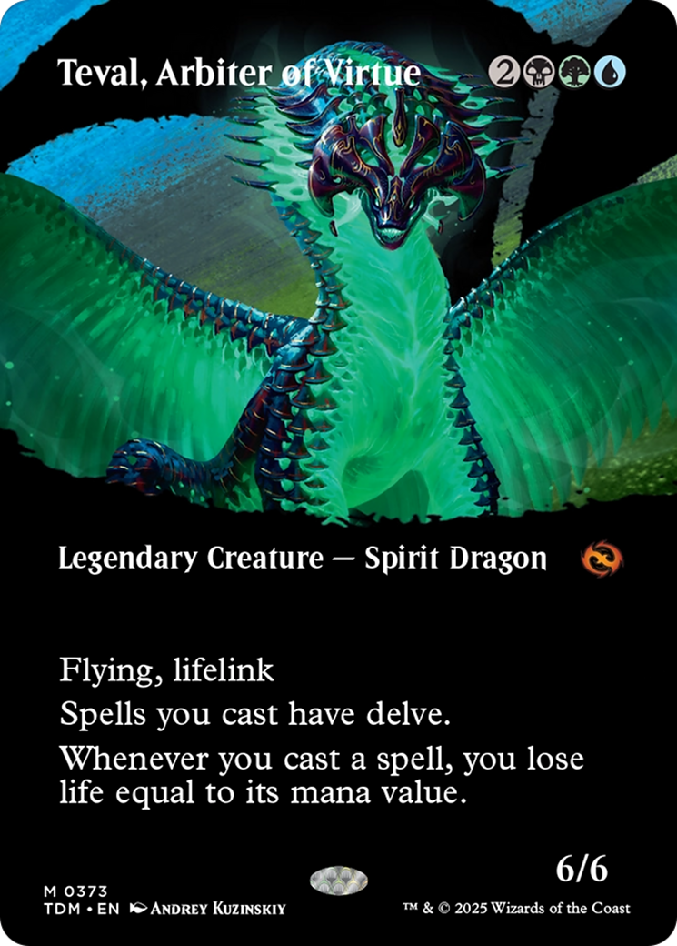 Teval, Arbiter of Virtue (TDM-373) - Tarkir: Dragonstorm: (Showcase) (Borderless) - Poke-Collect