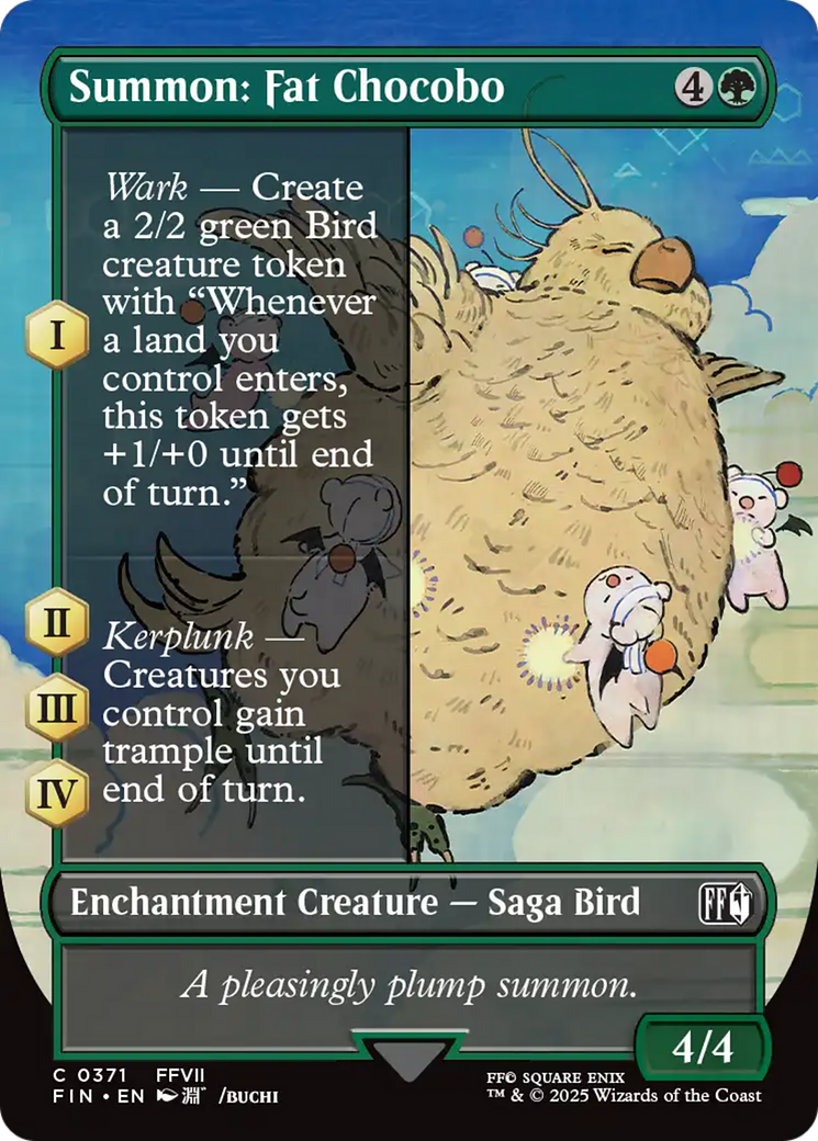 Summon: Fat Chocobo (FIN-371) - FINAL FANTASY: (enchantment) (Borderless) - Poke-Collect