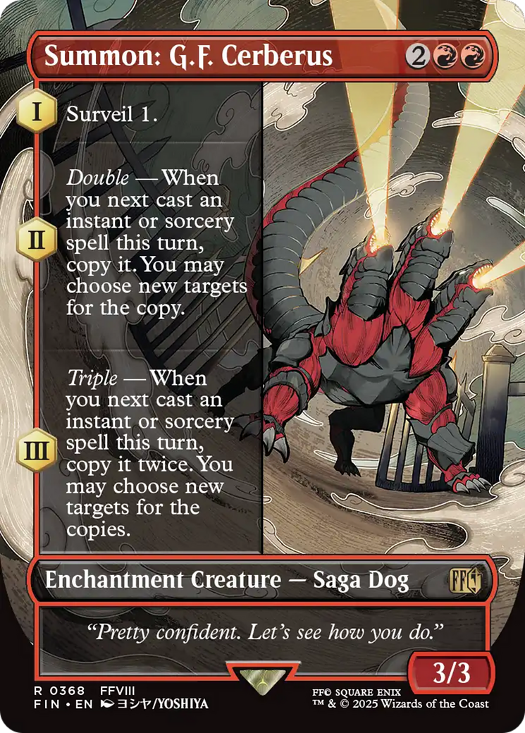 Summon: G.F. Cerberus (FIN-368) - FINAL FANTASY: (enchantment) (Borderless) - Poke-Collect