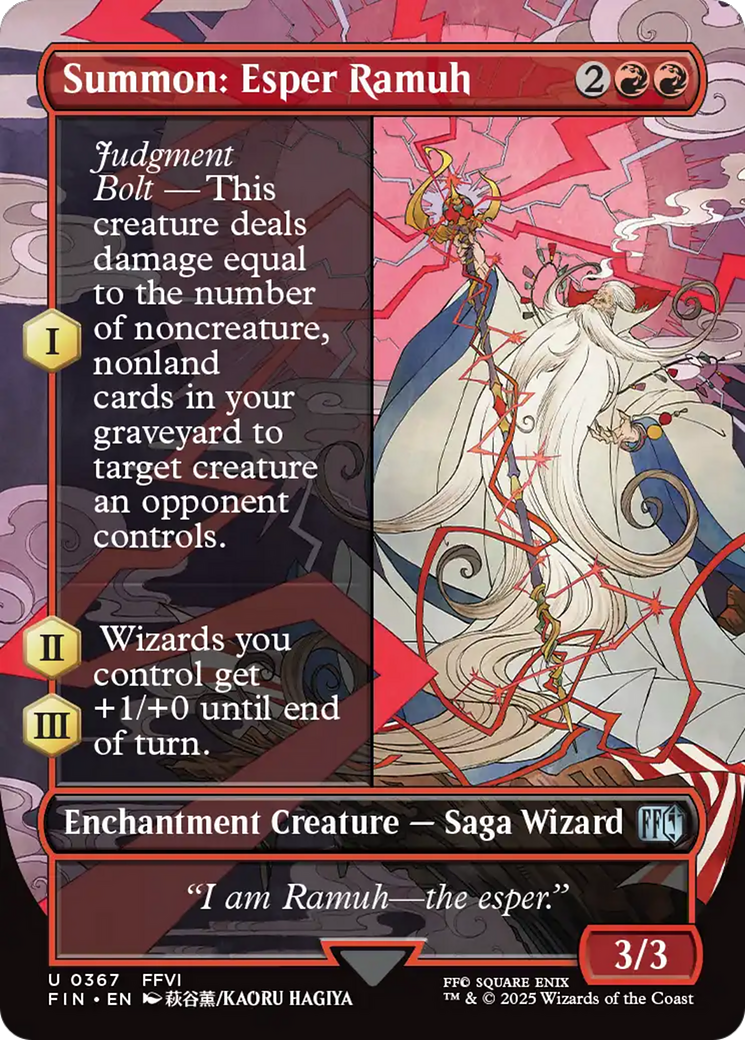 Summon: Esper Ramuh (FIN-367) - FINAL FANTASY: (enchantment) (Borderless) Foil - Poke-Collect