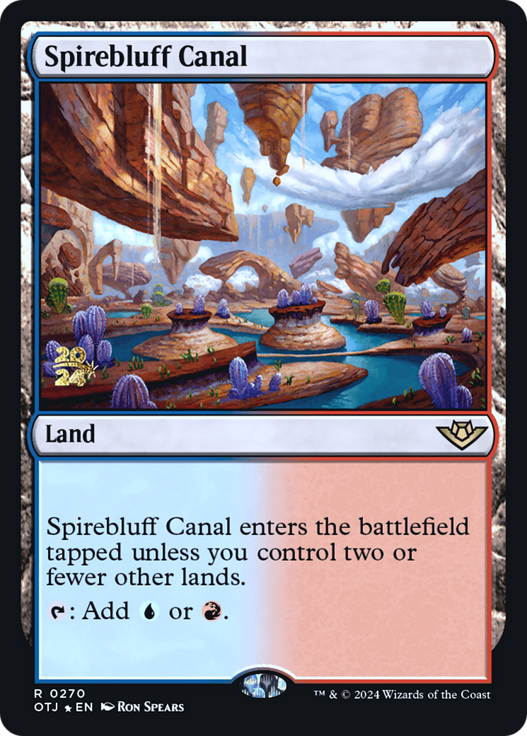 Spirebluff Canal (PRE-270) - Outlaws of Thunder Junction Promos Foil - Poke-Collect