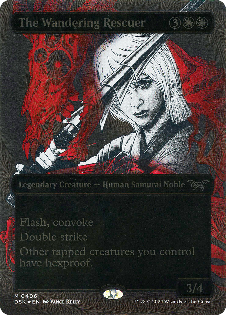 The Wandering Rescuer (DSK-406) - Duskmourn: House of Horror: (Showcase) (Borderless) Foil - Poke-Collect