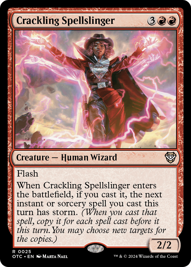 Crackling Spellslinger (OTC-025) - Outlaws of Thunder Junction Commander - Poke-Collect