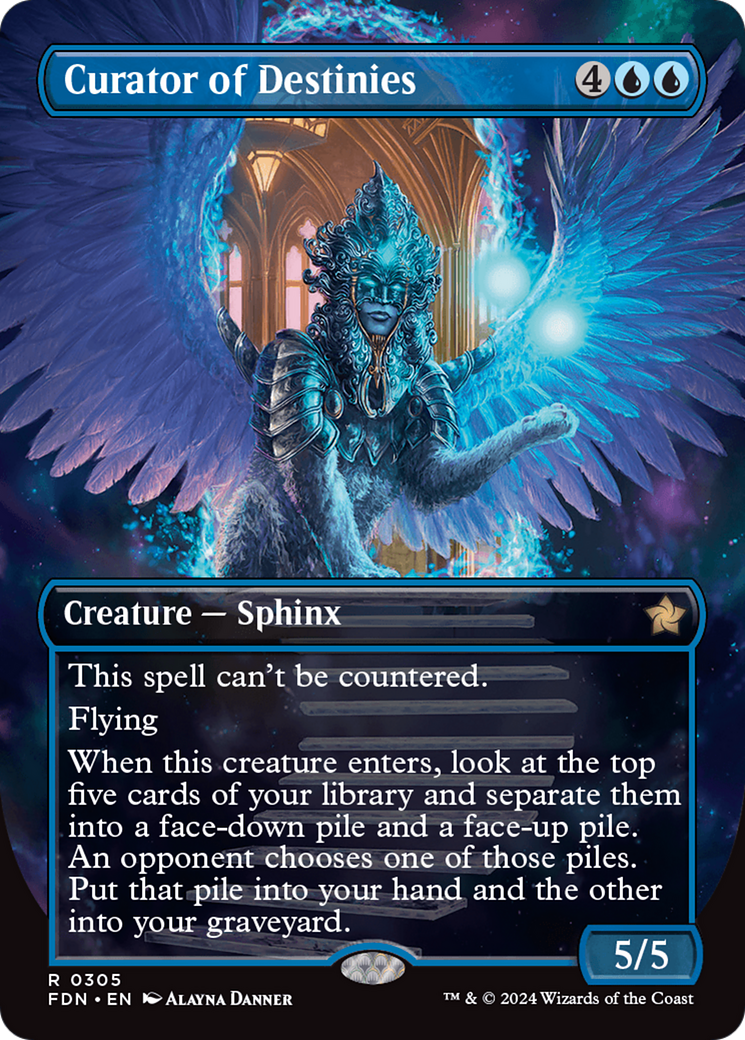 Curator of Destinies (FDN-305) - Foundations (Borderless) Foil - Poke-Collect