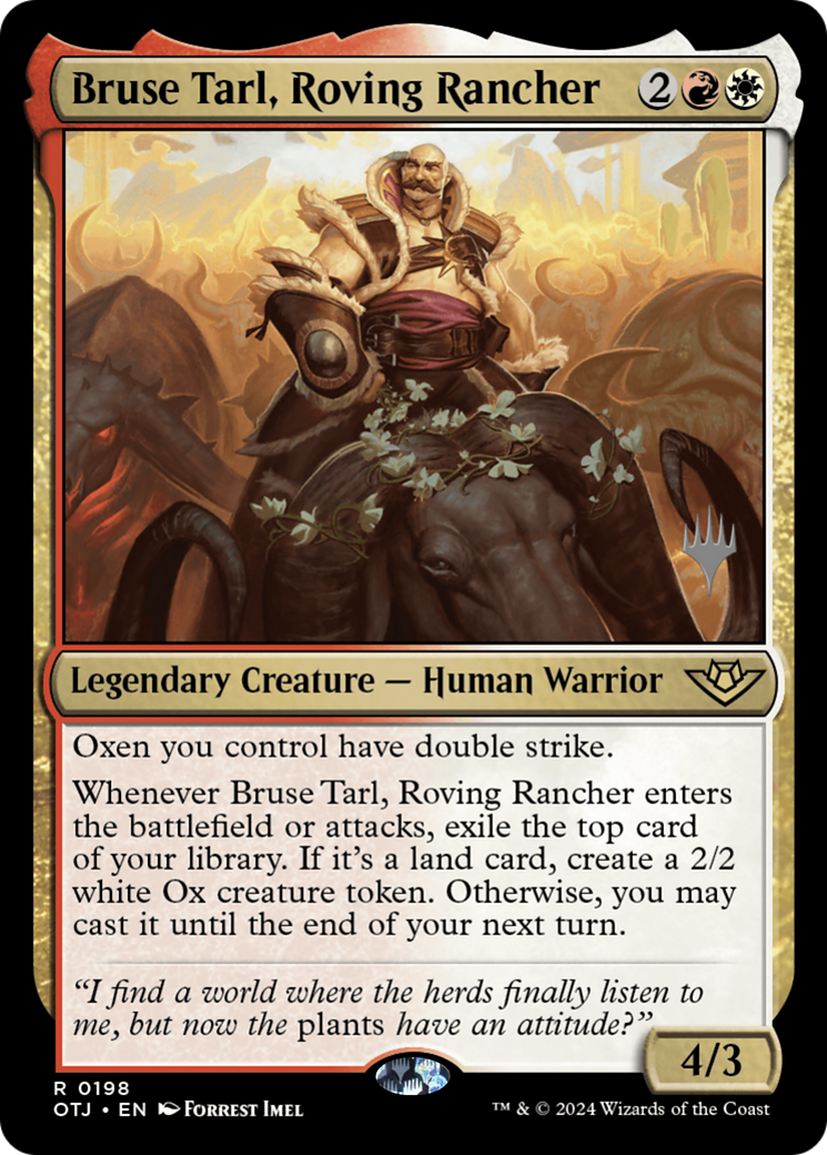 Bruse Tarl, Roving Rancher (PPOTJ-198) - Outlaws of Thunder Junction Promos Foil - Poke-Collect