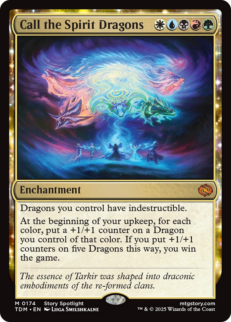 Call the Spirit Dragons (TDM-174) - Tarkir: Dragonstorm: (enchantment) Foil - Poke-Collect