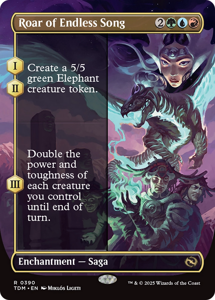 Roar of Endless Song (TDM-390) - Tarkir: Dragonstorm: (enchantment) (Borderless) Foil - Poke-Collect