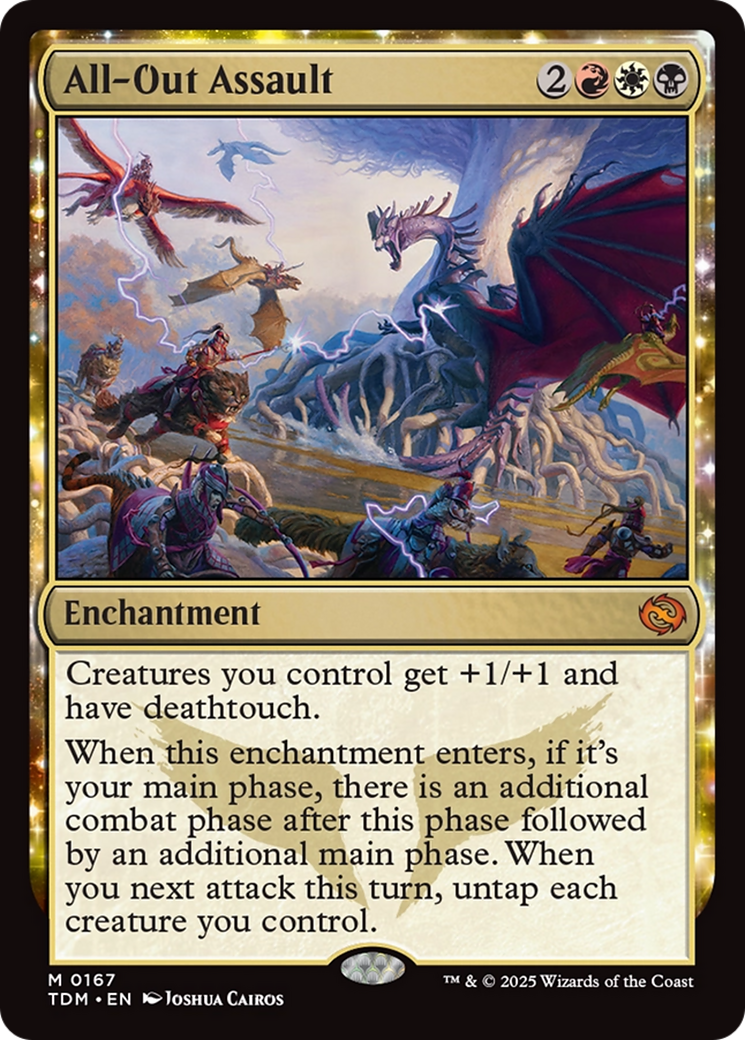 All-Out Assault (TDM-167) - Tarkir: Dragonstorm: (enchantment) Foil - Poke-Collect