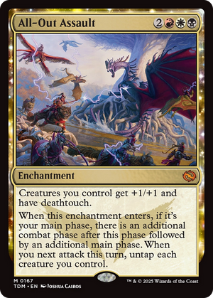 All-Out Assault (TDM-167) - Tarkir: Dragonstorm: (enchantment) Foil - Poke-Collect