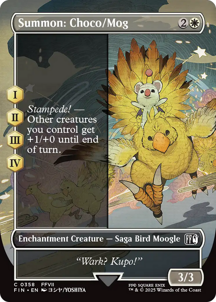 Summon: Choco/Mog (FIN-358) - FINAL FANTASY: (borderless, enchantment) (Borderless) - Poke-Collect