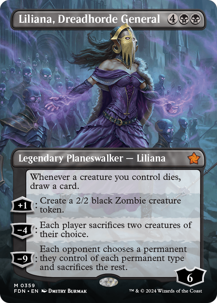 Liliana, Dreadhorde General (FDN-359) - Foundations (Borderless) Foil - Poke-Collect