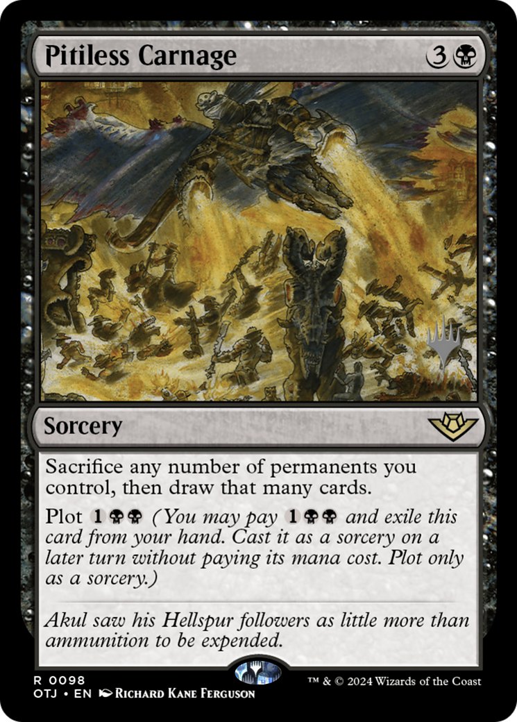 Pitiless Carnage (PPOTJ-098) - Outlaws of Thunder Junction Promos Foil - Poke-Collect