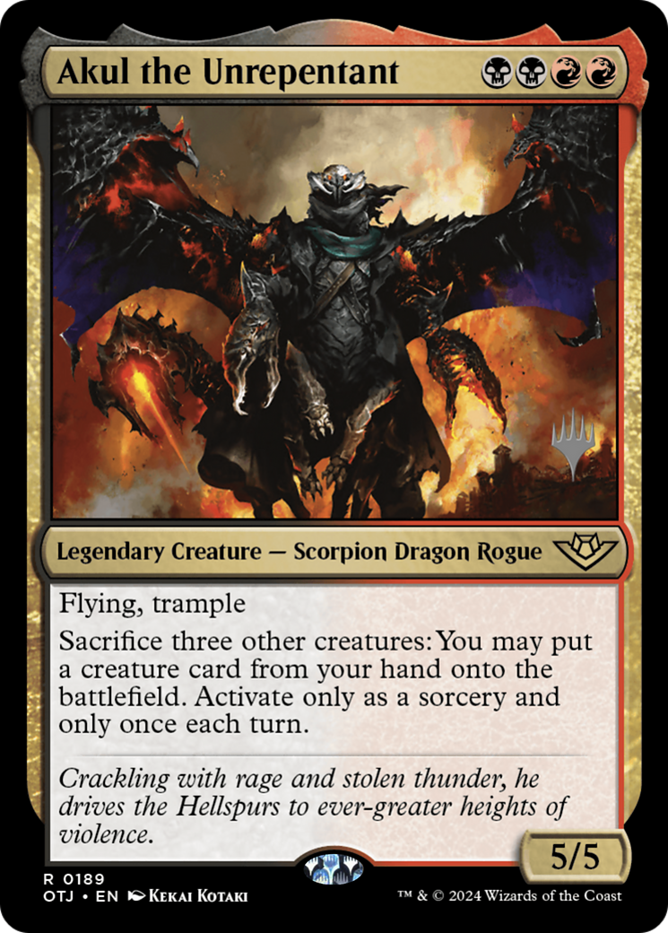 Akul the Unrepentant (PPOTJ-189) - Outlaws of Thunder Junction Promos Foil - Poke-Collect
