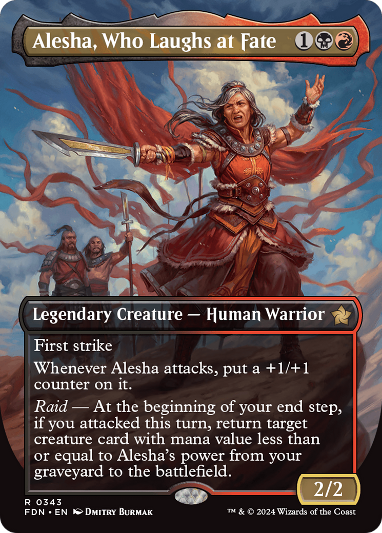 Alesha, Who Laughs at Fate (FDN-343) - Foundations (Borderless) Foil - Poke-Collect