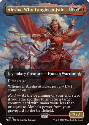 Alesha, Who Laughs at Fate (FDN-343) - Foundations (Borderless) Foil - Poke-Collect